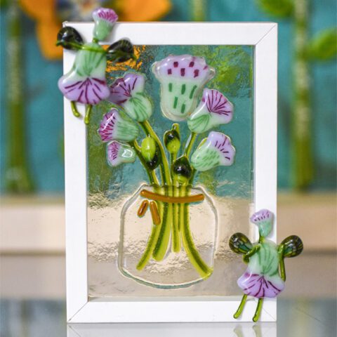 Fused Glass Thistle Fairy