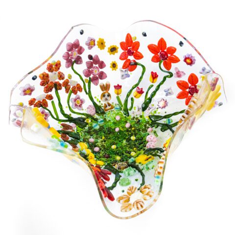 Fused Glass Egg Hunt Bowl