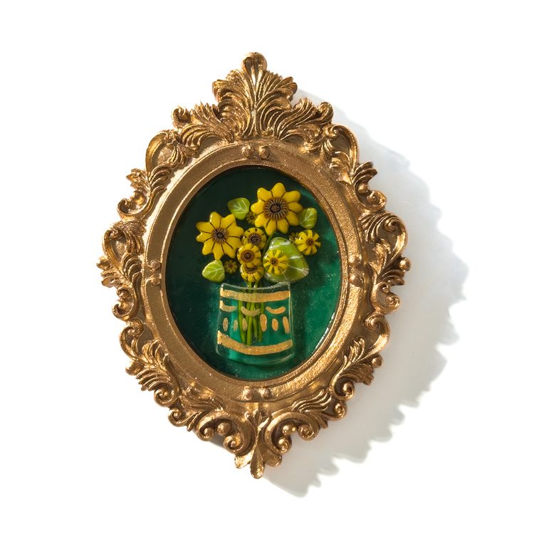 Fused Glass Golden Sunflower Frames