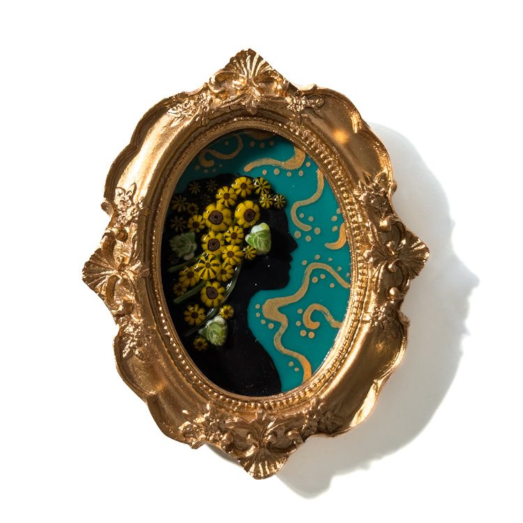 Fused Glass Golden Sunflower Frames