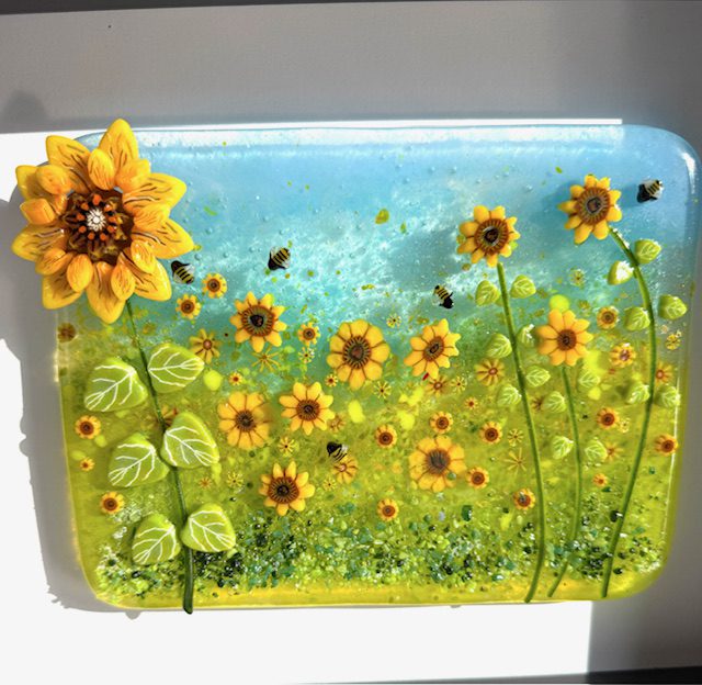 Fused Glass Sunflower Meadow - Image 2