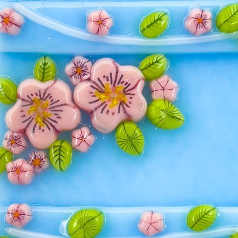 Murrine - Mix Size - Peach Blush Flower - 90COE