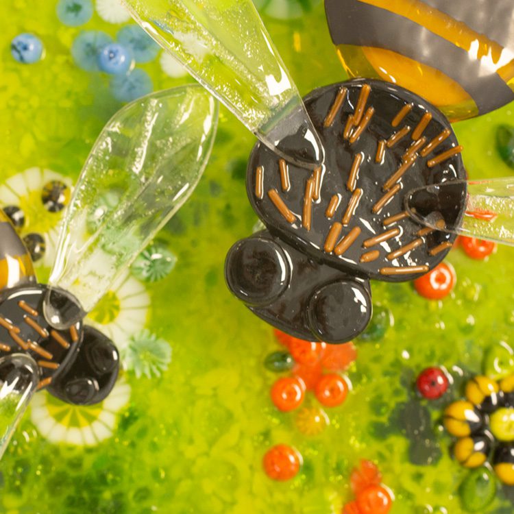 Fused Glass Bees Over the Meadow - Image 3